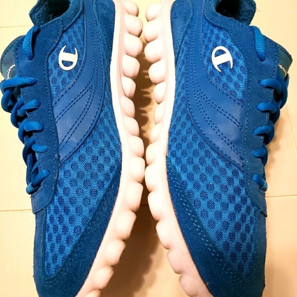 Champion Blue Leather and Suede Sneakers